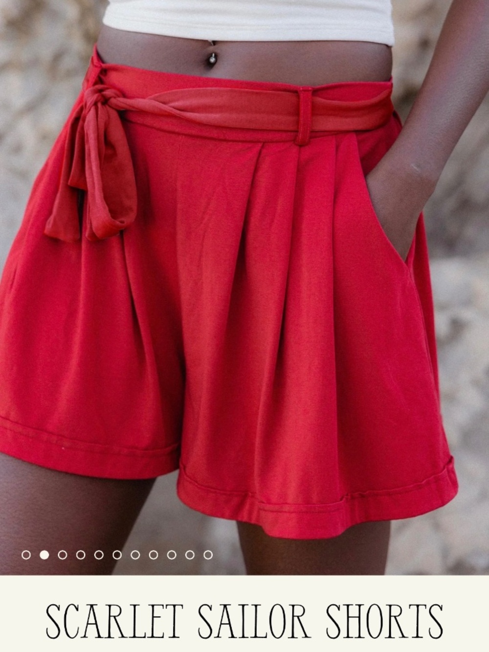 Purusha Scarlet Sailor Shorts M
